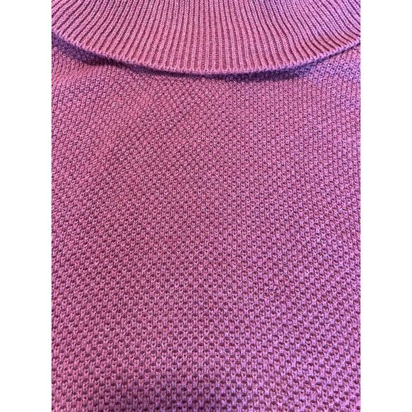 Artisan NY Pullover Sweater Dusty Rose Cotton Blend Textured Turtleneck Medium - Picture 2 of 5